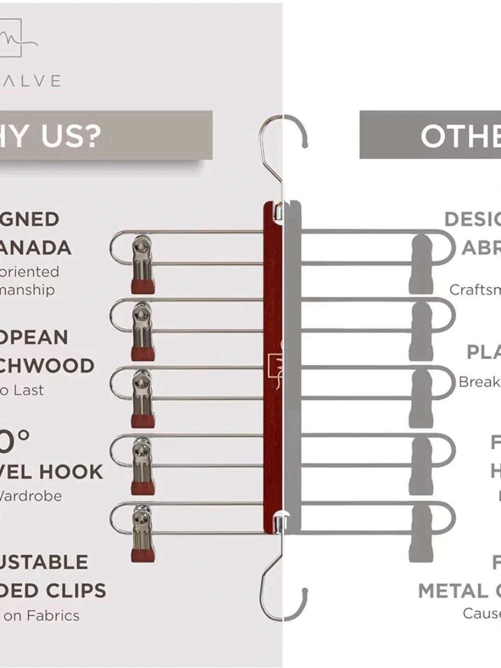 Moralve brown Space-Saving Multilayer Skirt Hanger